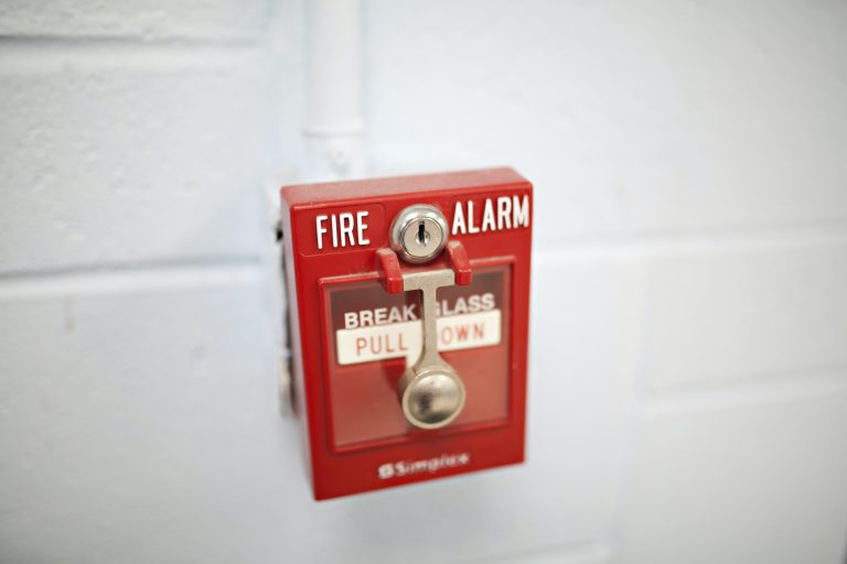 emergency exit fire alarm and fire extinguisher
